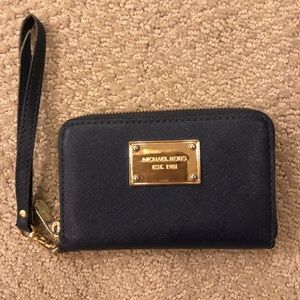 Navy Michael Kors Wristlet